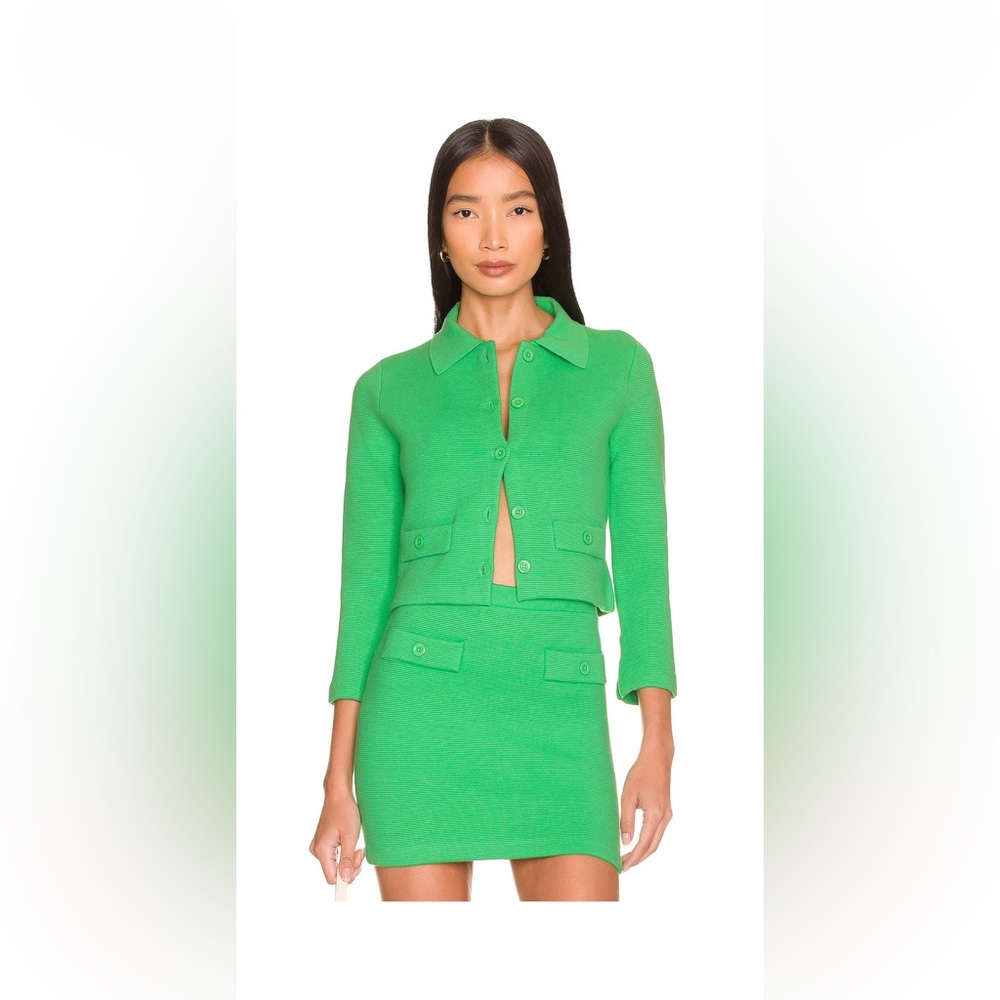 Alice + Olivia Ila Knit Jacket | Garden Green| Size Small